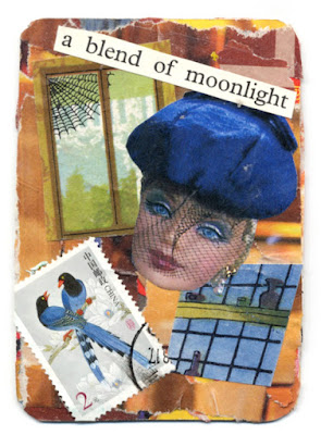 Collaged artist trading cards