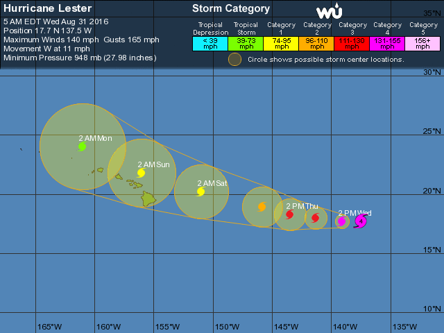 archipiélago Hawái bajo alerta huracanes 