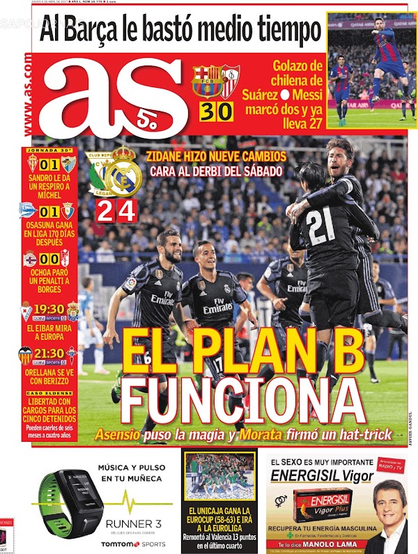 Real Madrid, AS: "El Plan B funciona"