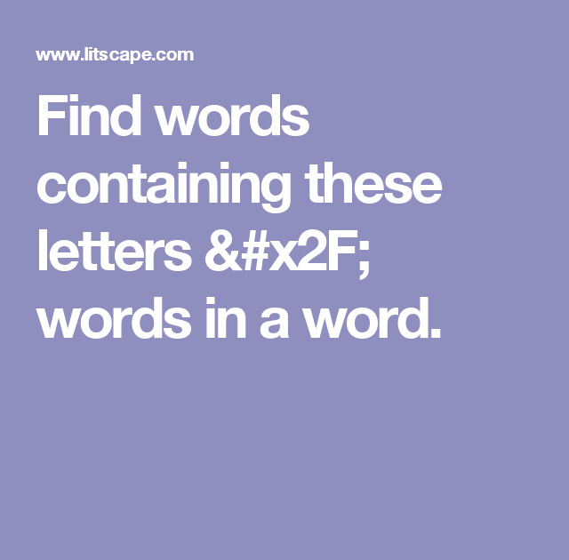Words Containing These Letters ~ Thankyou Letter make 6 letter words out of monitor