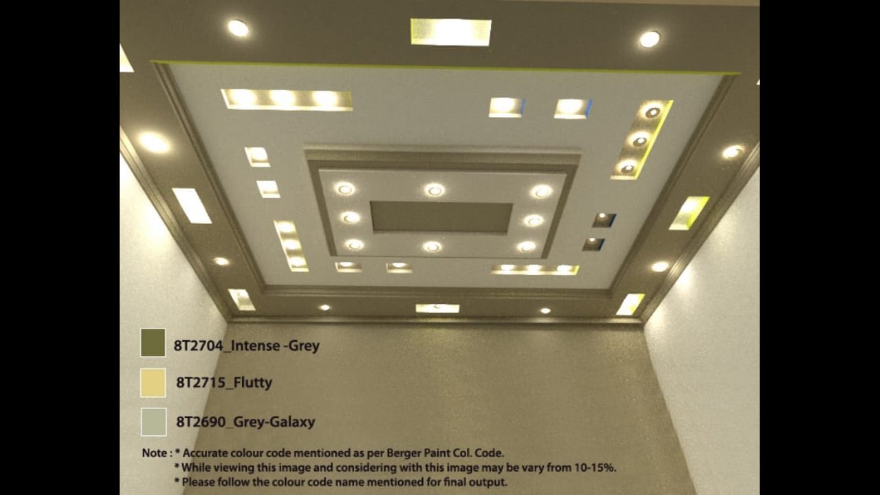C ceiling work with Berger paint