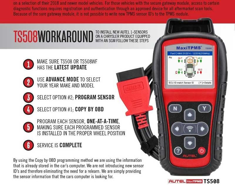 Autel Diagnosis scanner How to install new Sensors For Chrysler 2018
