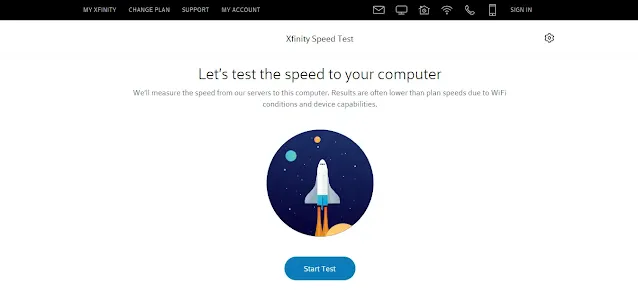 موقع Xfinity Speed Test
