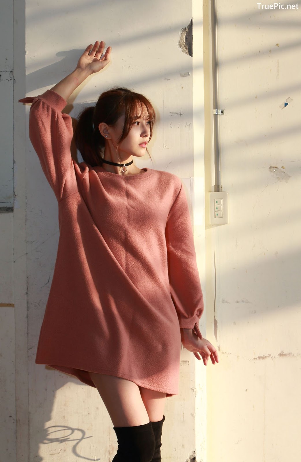 Image-Taiwanese-Model-郭思敏-Pure-And-Gorgeous-Girl-In-Pink-Sweater-Dress-TruePic.net- Picture-83