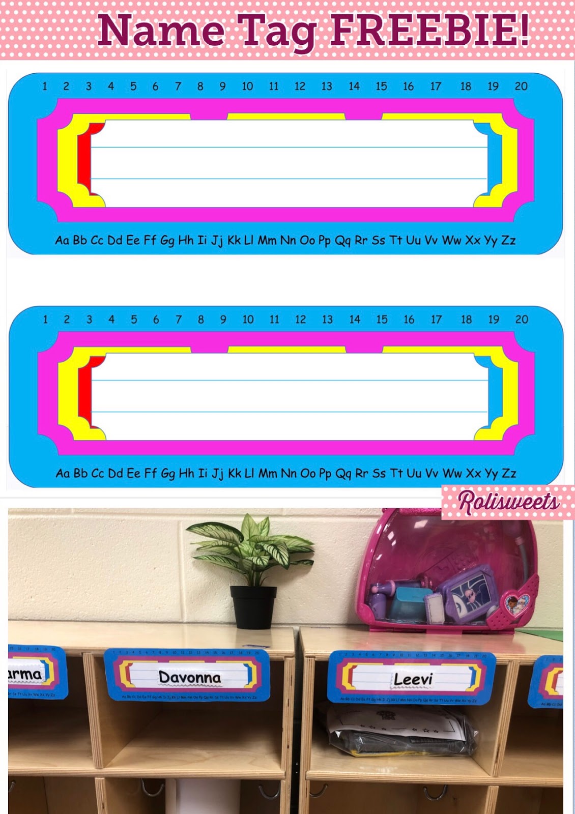 Rolisweets: Preschool Name Labels