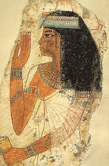 Знатная дама Чепу. Фрагмент росписи из гробницы Небамона в Фивах. 14 в. до н.э. Бруклинский музей.