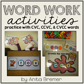 Word Work activities literacy centers for Kindergarten and First Grade