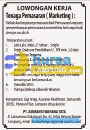 Lowongan Kerja PT. ASURANSI WAHANA TATA