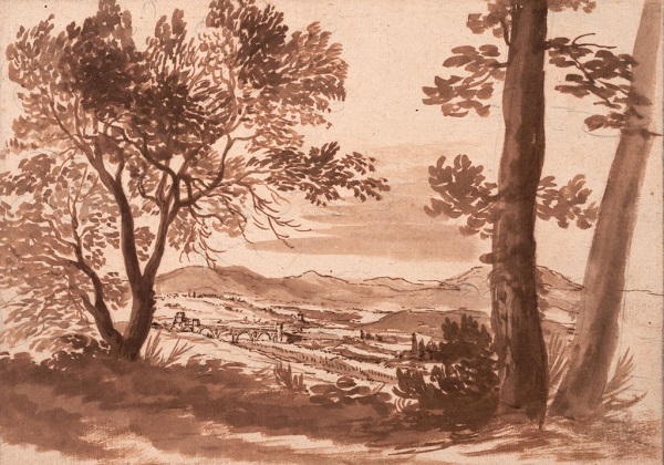 Nicolas Poussin, View of the Tiber Valley with the Ponte Molle, ca. 1624. Nicolas Poussin, View of the Tiber Valley with the Ponte Molle, ca. 1624.