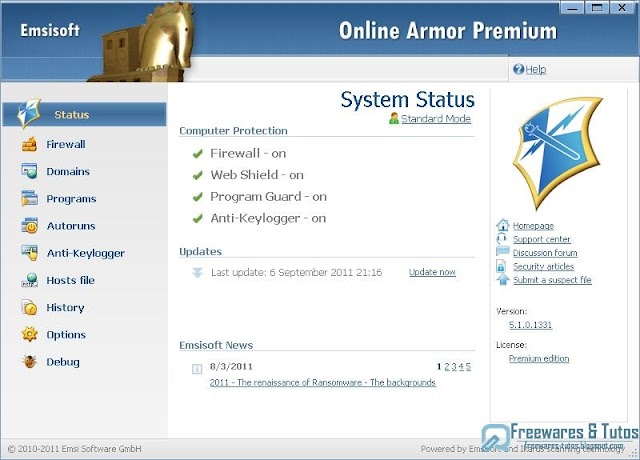 Concours : 10 licences de Online Armor Premium à gagner (5ème  anniversaire du blog) !