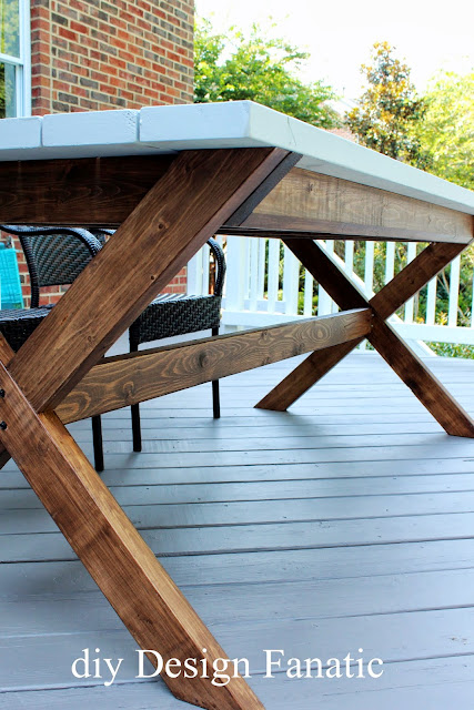 diy picnic table , farmhouse, cottage, deck, build a picnic table, diy design fanatic.com , Pottery Barn Inspired 