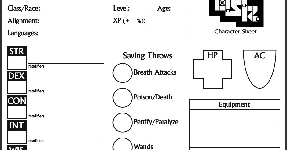 Oubliette Magazine: Kickstarter Update: Savage Worlds and OSR Character Sheets