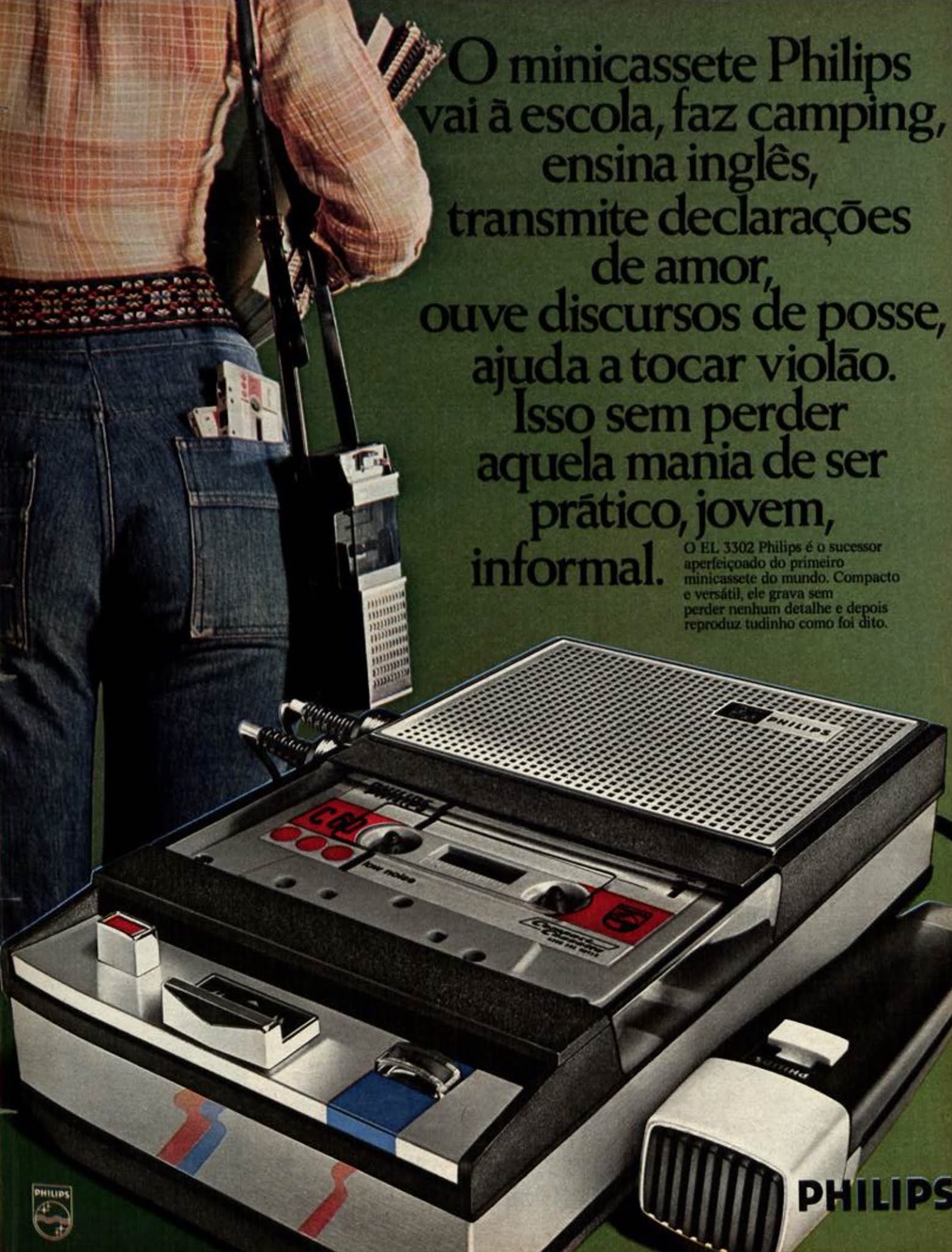 Propaganda antiga do Minicassete Philips veiculada em 1976