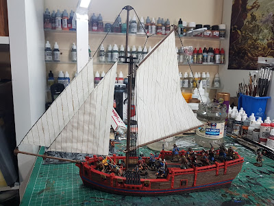 28mm Scale 3D Printed Sloop and Pirates