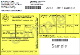 Image result for Texas voter registration card 2000
