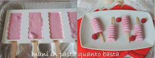 Raspberry and yoghourt popsicles