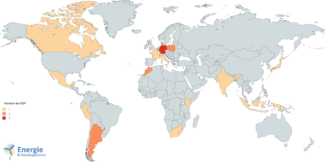Quels pays ont organisé des conférences sur le climat (COP)