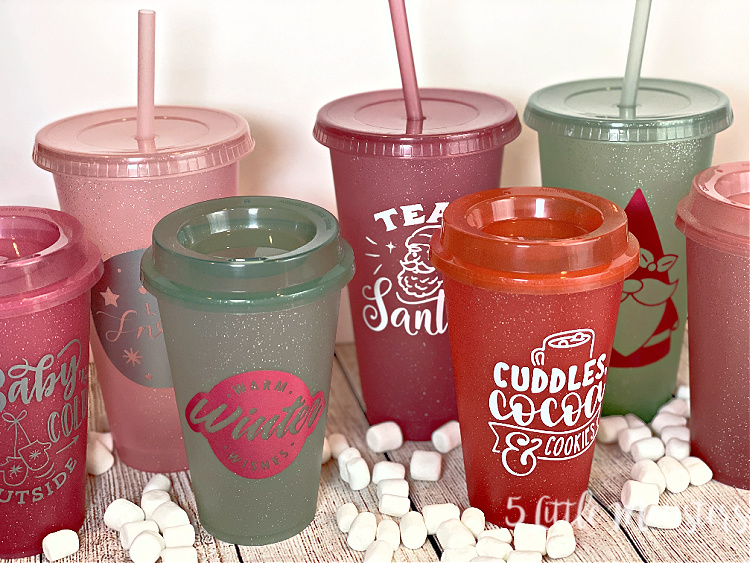5 Little Monsters: Christmas and Winter Tumblers with Vinyl Decals