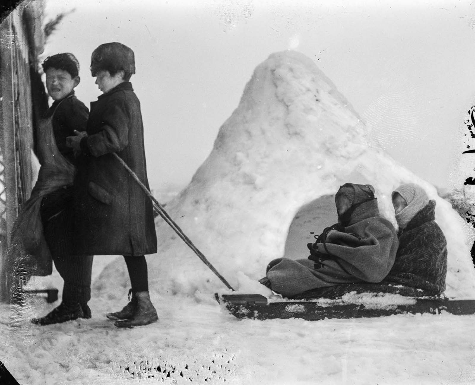 Jerusalem in snow, 1921