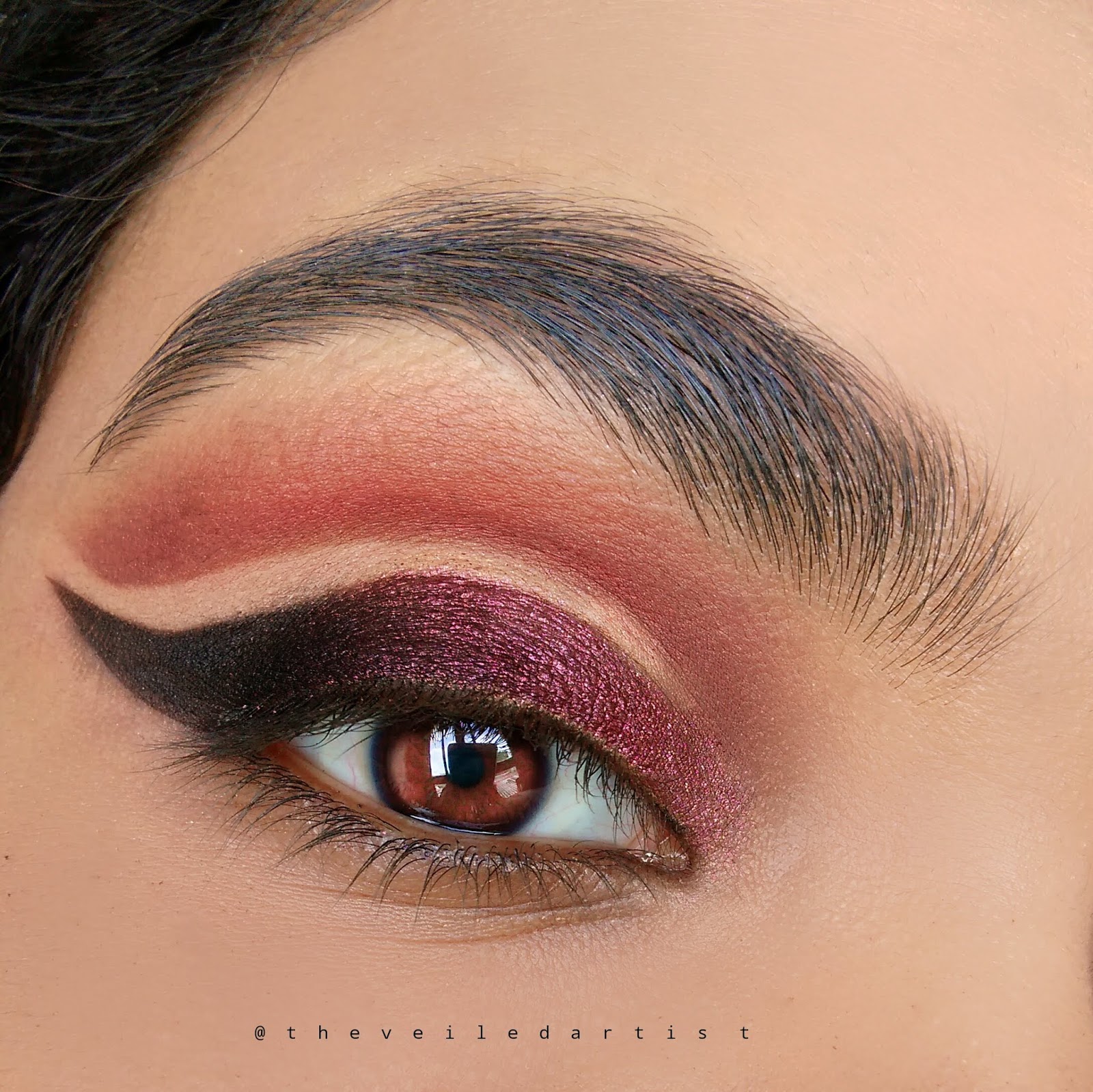 Shimmery Burgundy Double Cut Crease Tutorial The Veiled Artist