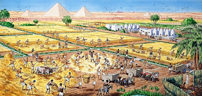 Rolníci na polích/publikováno z https://www.tes.com/lessons/Nd_yeYLP0hkkeQ/egyptian-farming-by-tessa