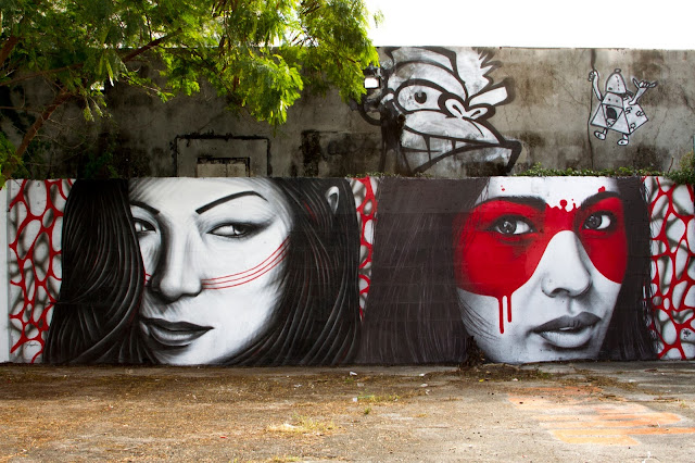 "Double Dutch" New Street Art Collaboration By Fin DAC and Angelina Christina in Miami. 1