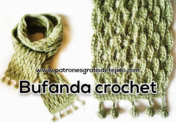 vía Digno Trascendencia Bufanda de abanicos a crochet con patrones