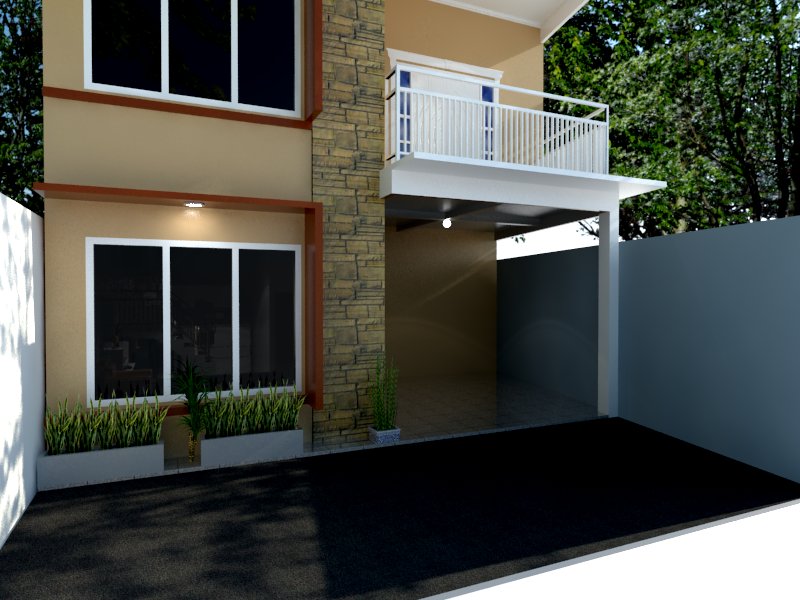 Desain Rumah 3 Lantai dengan Gazebo Minimalis di Lantai Atas - ALBA