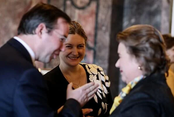 Grand Duchess Maria Teresa wore Alexander McQueen embroidered blazer. Princess Stephanie and Princess Alexandra