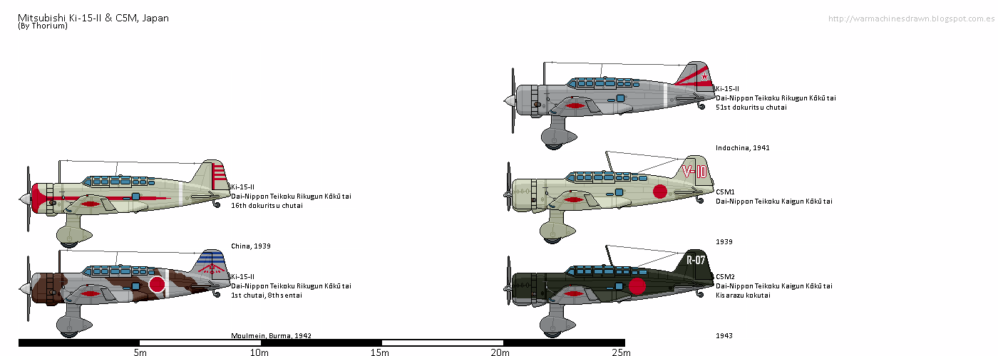 War Machines Drawn Mitsubishi Ki15, part two