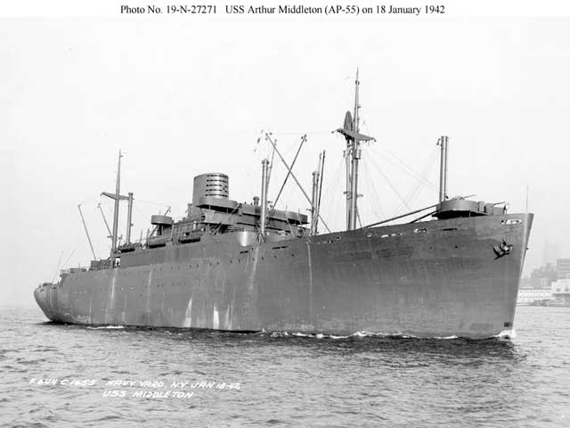 USS Arthur Middleton, 18 January 1942 worldwartwo.filminspector.com