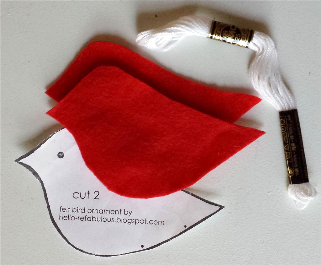 Hello Refabulous Felt Bird Ornament Tutorial 6 Ways Cut 2 Felt Birds No Wing Or Tag At