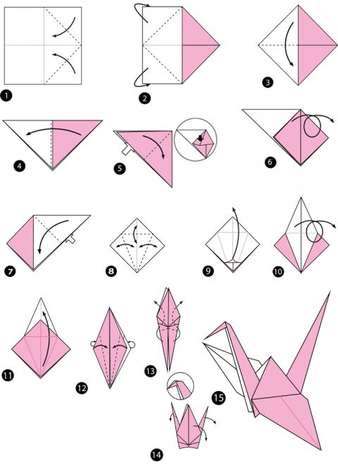Gap giay origami hinh con Hac