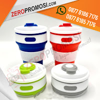 Souvenir Gelas Lipat, Collapsible Cup Silicone, Tumbler Travel Promosi, Souvenir Tumbler Lipat, Collapsible Coffe Cup