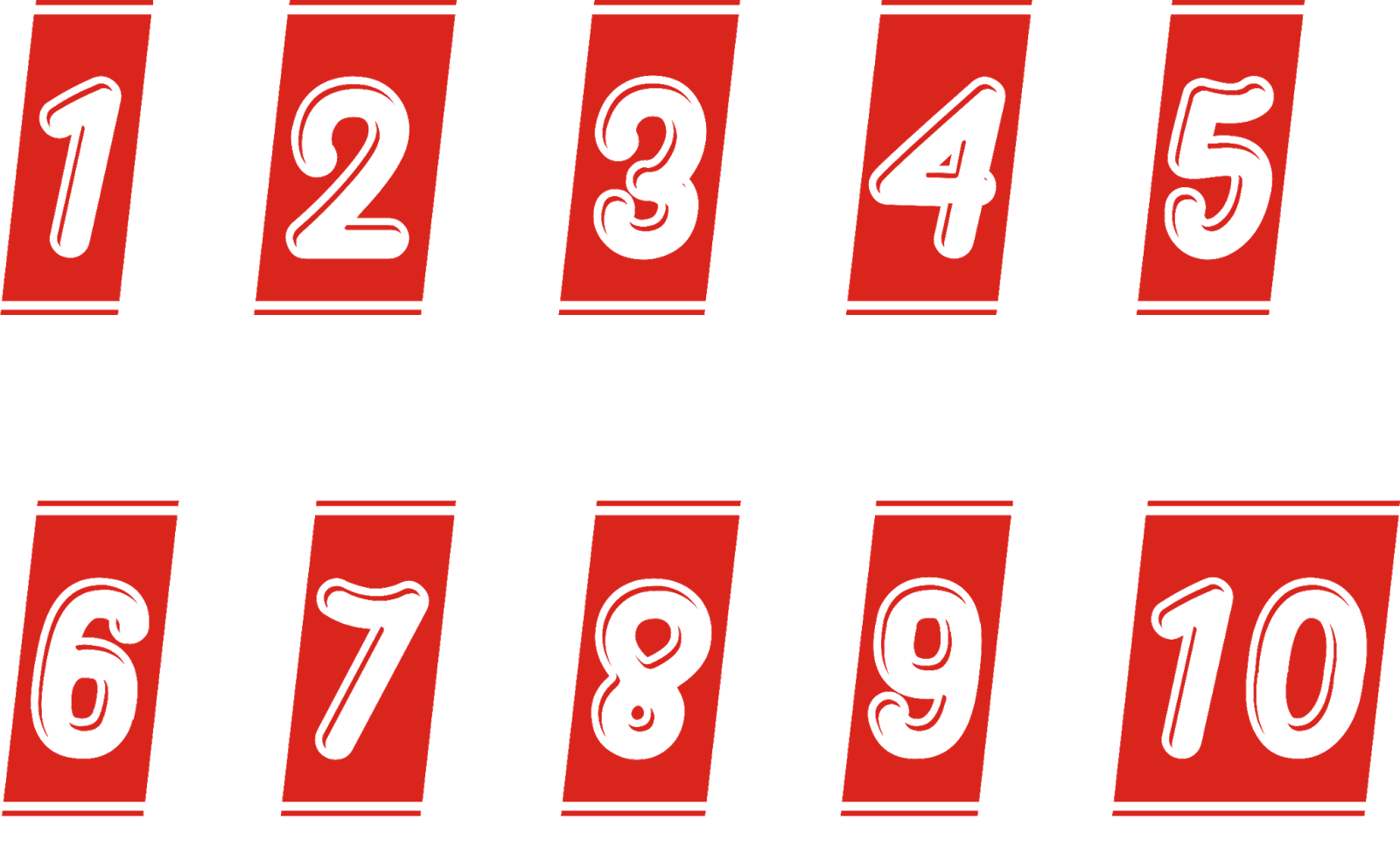 Dinero Y Yo Numeros Del 1 Al 10 En Rojo