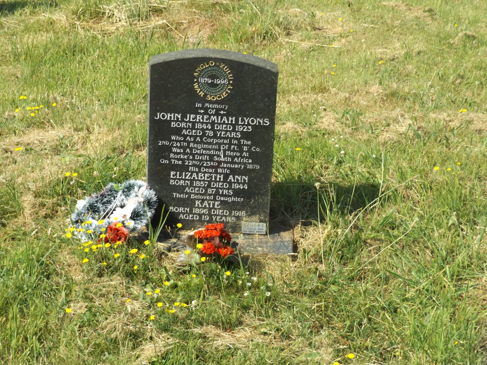 wargames and walking Defenders of Rorkes Drift GravesCoporal J.J.Lyons