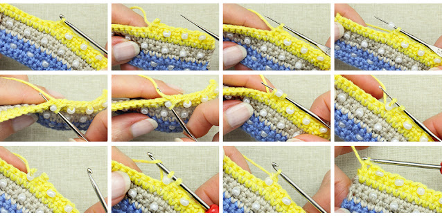 Techniques pour insérer des perles dans un ouvrage crocheté