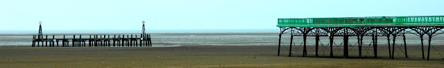 St Annes On Sea Beach - St Annes pier, showing the damage from the 1982 fire