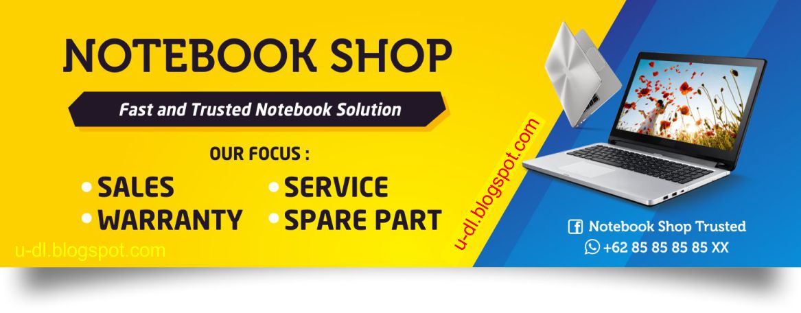 Banner Toko Laptop Vector Cdr