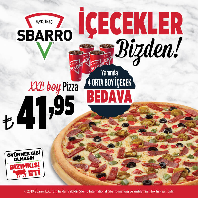 SBARRO PİZZA MENÜ FİYAT LİSTESİ VE KAMPANYALAR Ne Kadara Yenir?