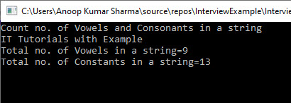 Program to Count Vowels and Consonants in a string ~ IT Tutorials with ...