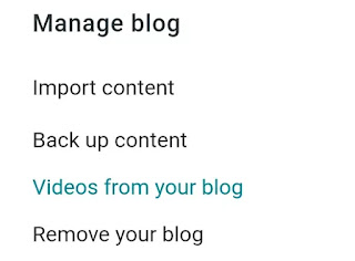 Blog settings Manage Blog Me Import Content & back up Content kya hai Blogger Settings Manage Blog Import Content & back up Content, Blogger Settings Import Content, back up Content