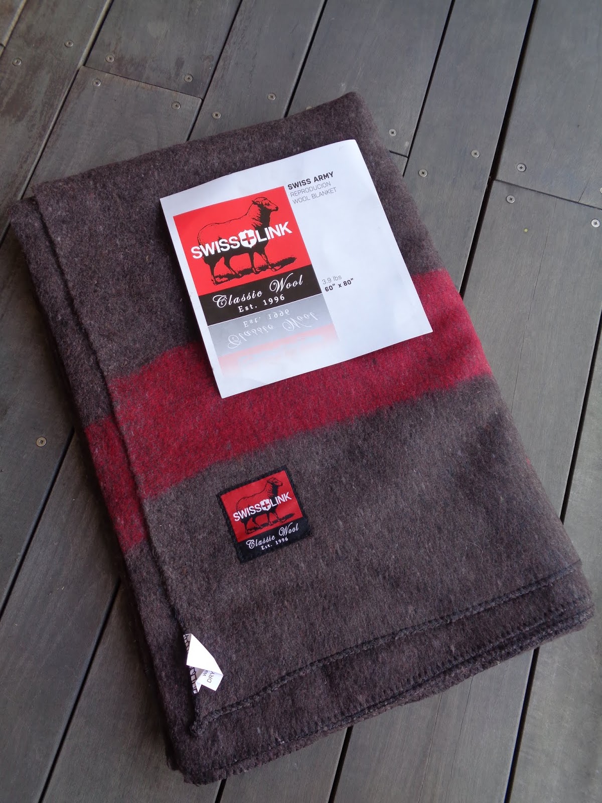 Four Bees Swiss Military Blanket, Wool Reproduction by Swiss Link