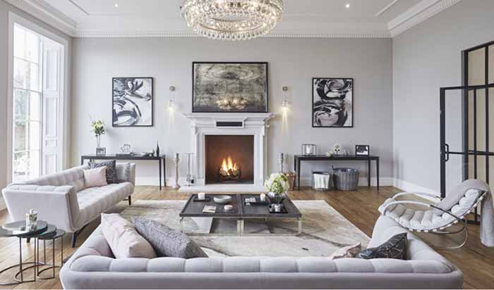 21 thiết kế phòng khách hiện đại màu xám và trắng tuyệt đẹp