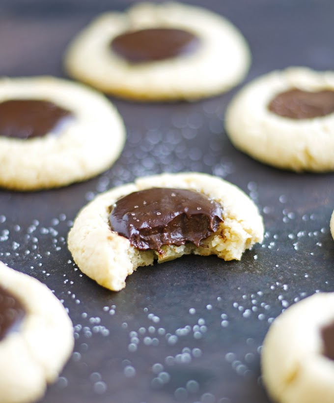 Almond Chocolate Thumbprint Cookies (Gluten-Free) 