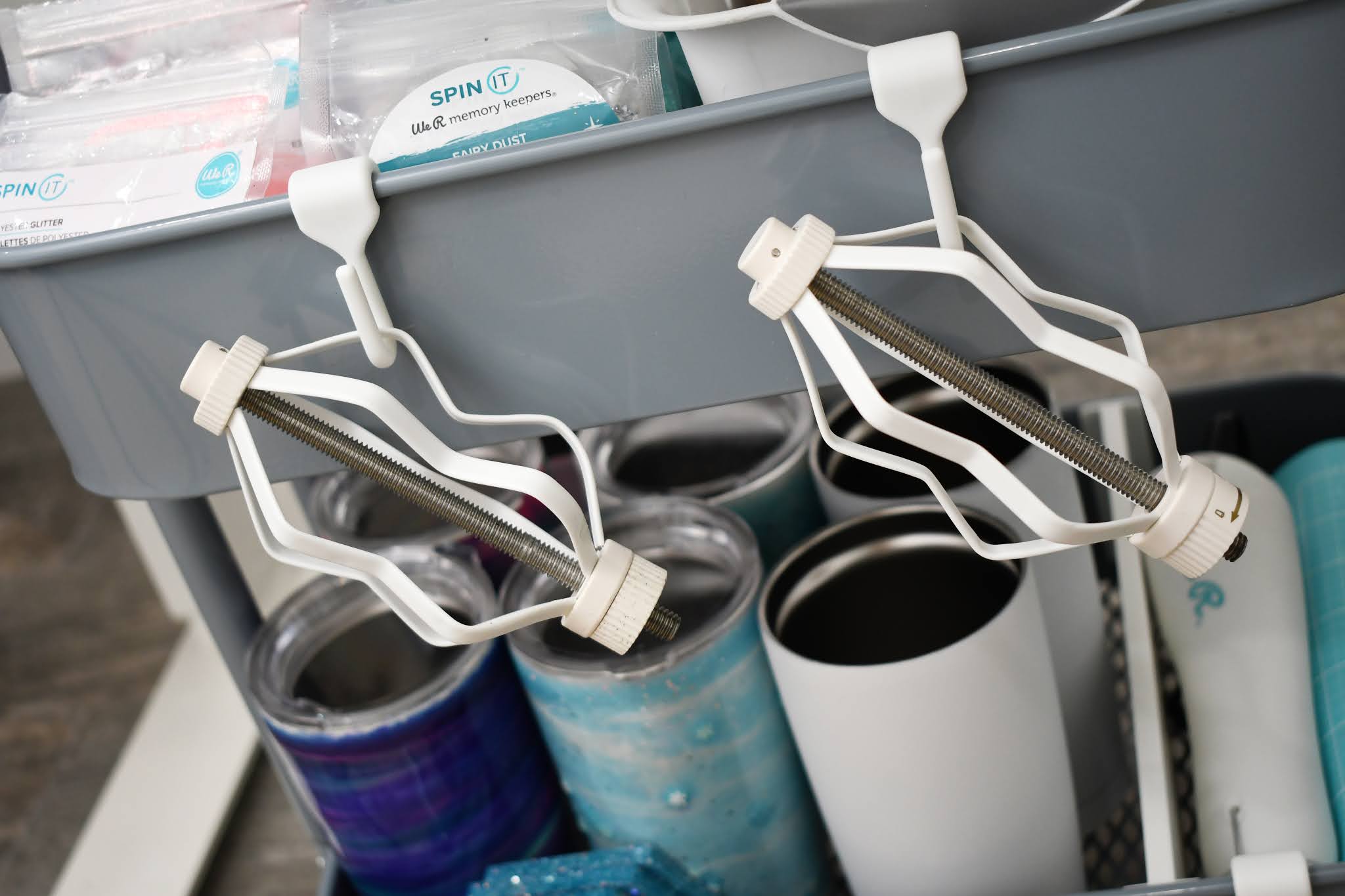 Aly Dosdall Store Your Tumbler Making Supplies in a Craft Storage Cart