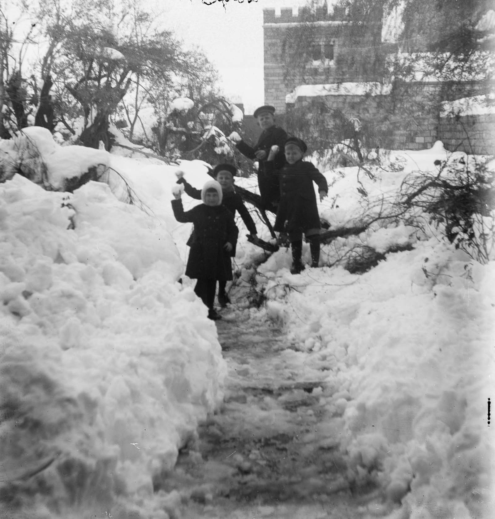 Jerusalem in snow, 1921