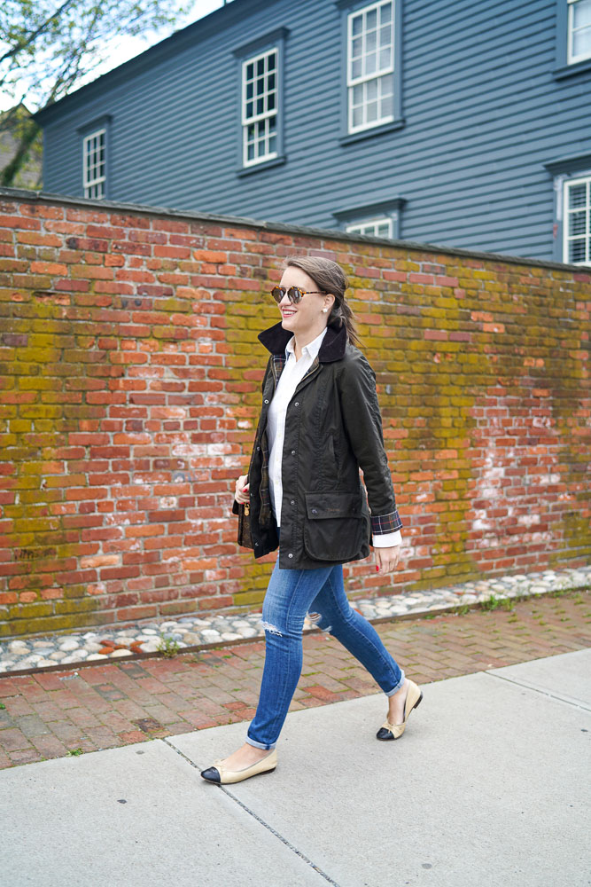 Krista Robertson, Covering the Bases, Travel Blog, NYC Blog, Preppy Blog, Style, Women's Fashion Blog, Fashion, Fashion Blog, Providence, Rhode Island, Spring Style, Spring Fashion, Barbour, Chanel Flats, Designer Must haves, Fashion Staples, Classic Style