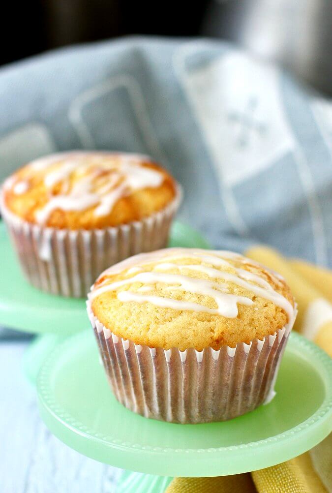 Lemonade Muffins with a lemon juice and sugar drizzle
