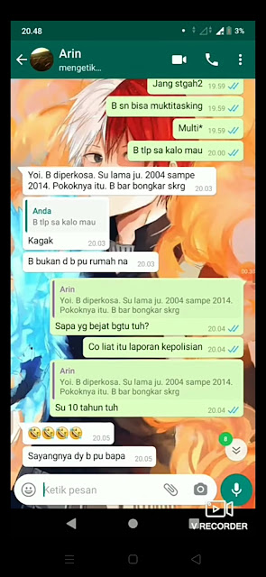 screen shot chat wa ayah perkosa anak kandung di kupang